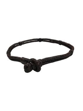 Woven Knot Waist Belt in Chocolate Brown